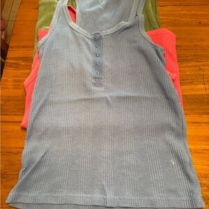 Aerie Blue, Pink, and Green Tank Tops
